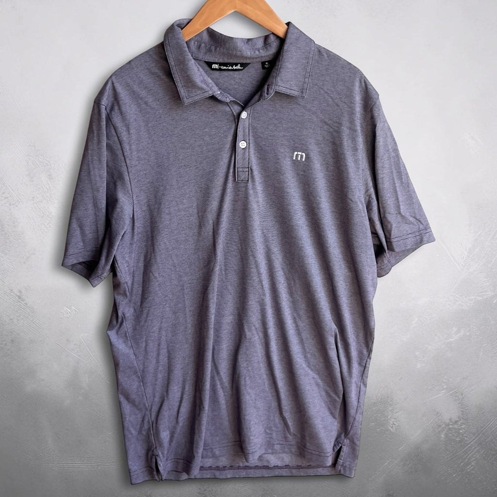 Travis Mathew Polo Shirt Mens XL Purple Golf Performance Lightweight Athletic